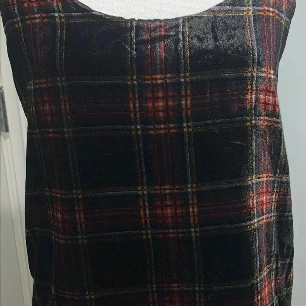 J.Crew Womens Velvet Plaid Sleeveless TankTop